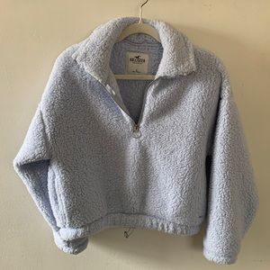 New Hollister Teddy Coat Light Blue